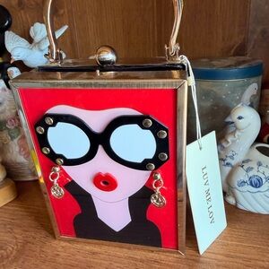 Luv Me Lov Red Graphic Top-Handle Women’s Box Bag